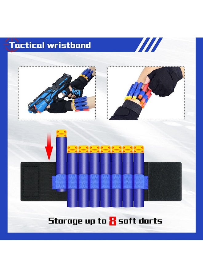 2 Pack Blaster Toy Guns For Boys Fit For Nerf Guns Darts, 6-Dart Rotating Barrel Foam Bullets Hand Gun Toys With 80 Refill Darts And 2 Wristbands Gifts For 6 7 8 9 10 Years Kids Christmas