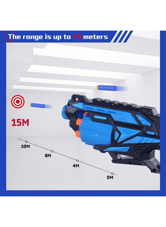 2 Pack Blaster Toy Guns For Boys Fit For Nerf Guns Darts, 6-Dart Rotating Barrel Foam Bullets Hand Gun Toys With 80 Refill Darts And 2 Wristbands Gifts For 6 7 8 9 10 Years Kids Christmas