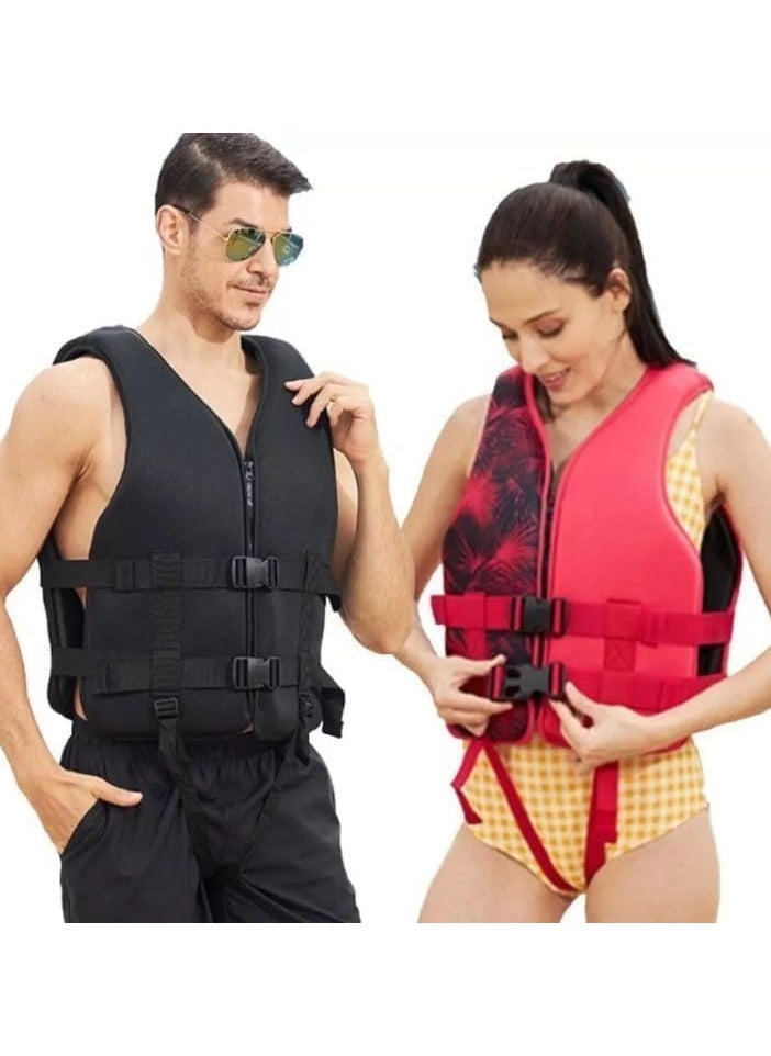 Swim Suit Swimming vest for Adult Men & women Vest Sea Boat Vests Swimming Accessories Size X-Large for 75 to 90 Kg - Red