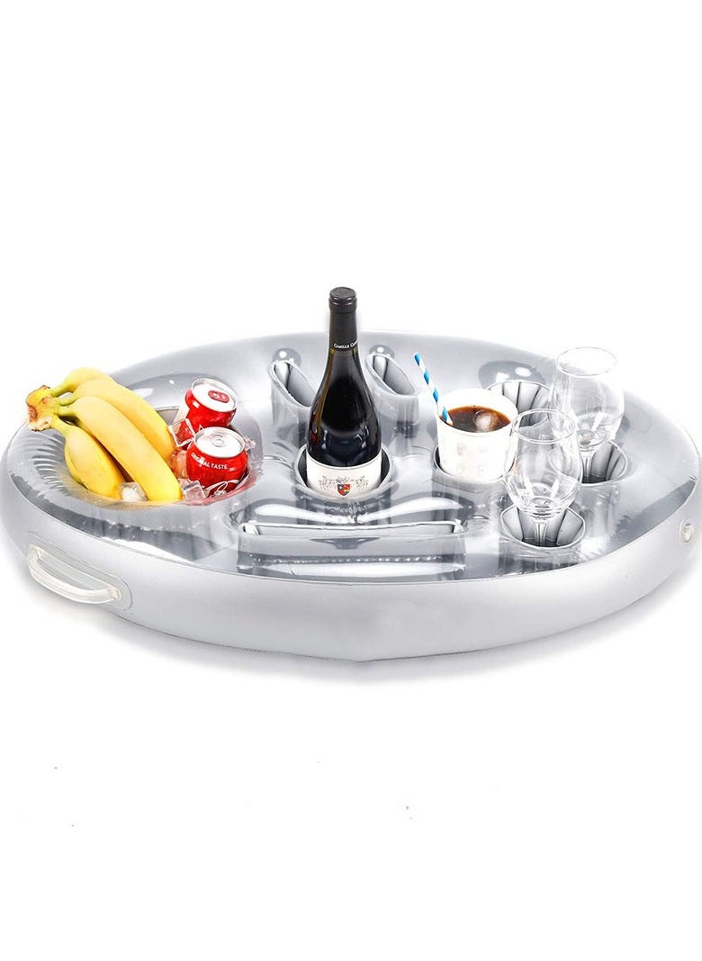 Inflatable Drinks Table Pool Float Summer Water Party Air Mattress Ice Bucket Serving Salad Bar Tray Food Drink Holder Indoor Outdoor Pool Party Supplies