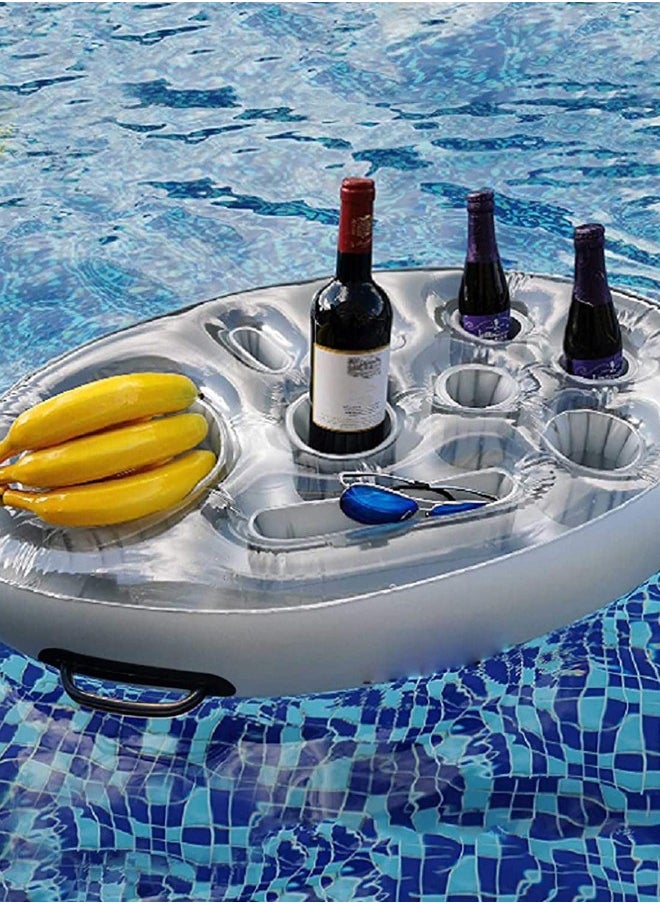 Inflatable Drinks Table Pool Float Summer Water Party Air Mattress Ice Bucket Serving Salad Bar Tray Food Drink Holder Indoor Outdoor Pool Party Supplies