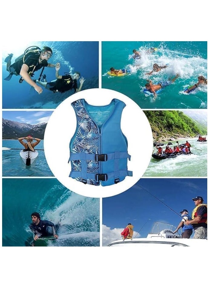 Men Neoprene Swimming vest for Adult Men & women Vest Sea Boat Vests Swimming Accessories Size XX-Large for 90 to 120 Kg - Blue