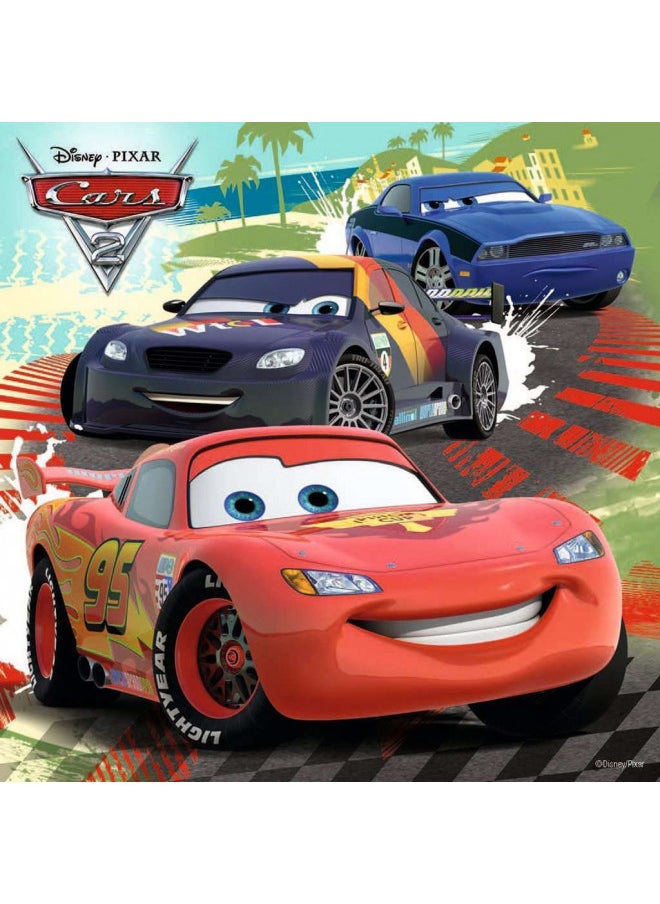 Ravensburger Disney Cars: Worldwide Racing Fun 3 x 49-Piece Jigsaw Puzzle for Kids Every Piece is Unique, Pieces Fit Together Perfectly