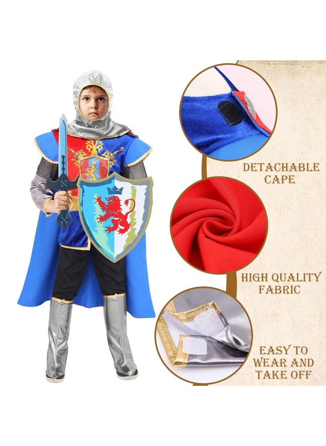Kids Knight Costume Toddler Boy Dress Up Clothes Medieval Costumes With Cape Toys Accessories Halloween Gifts