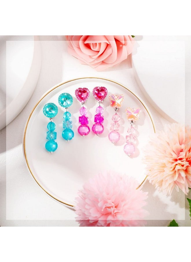 9 Pairs Girls Clip-On Earrings Pretend Princess Play Earrings Jewelry Set (Style 5)
