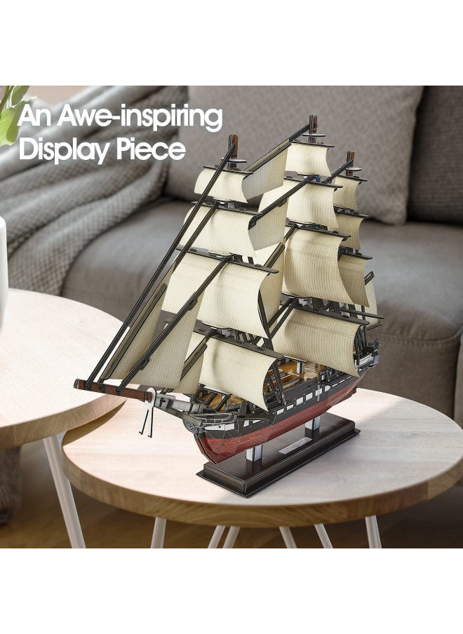 CubicFun 3D Puzzles USS Constitution Vessel Ship Model Building Kits for Adults and Kids, Crafts Gifts for Boys Girls Women Men- 193 Pieces