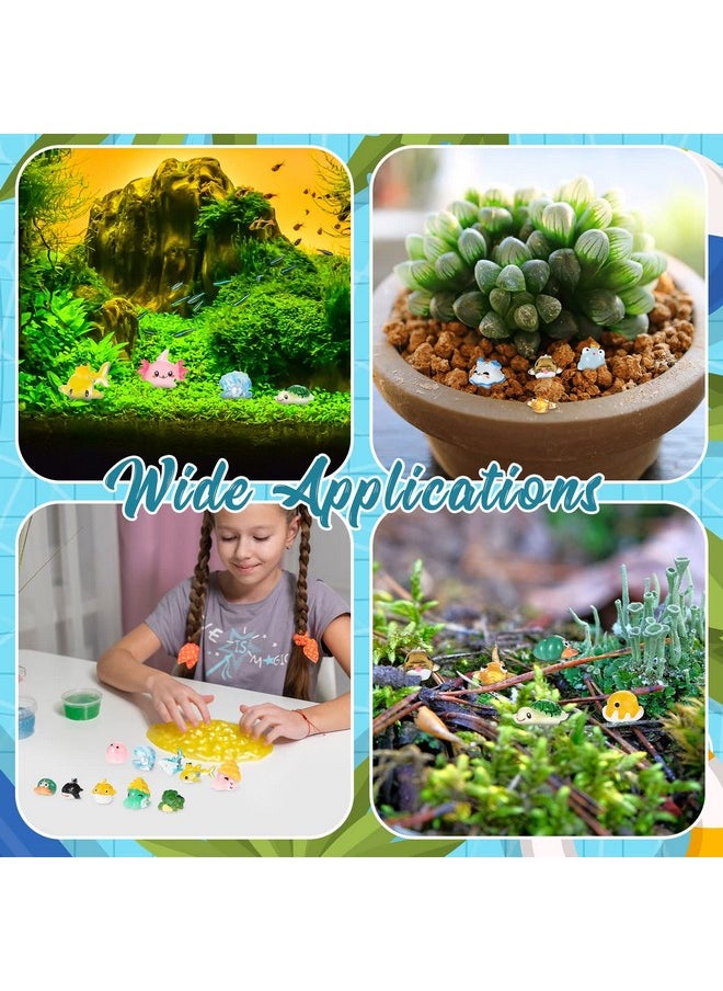 72 Pcs Ocean Mini Figurines Resin Axolotl Miniature Animals Figurine Tiny Resin Trinkets Marine Aquarium Ornaments Dollhouse Decorations For Diy Fish Tank Potted Garden Accessory (Cute)