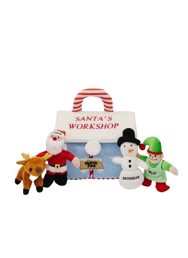 My First Christmas Toy For Baby Ft 5 Piece Playset (Santa Claus, Snowman, Reindeer, Elf In Santa'S Workshop)
