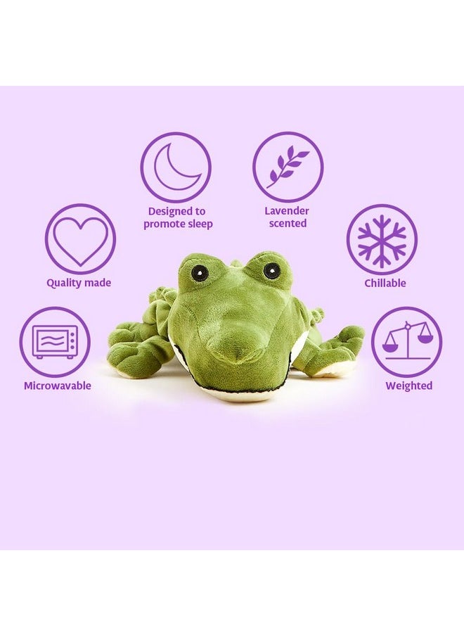 Green Alligator Microwavable, Hot Or Cold For Cool Relaxation And Warm Relief, Lavender Scented Cozy Plush Animal