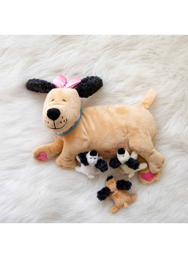 Nursing Nana Nurturing Dog Stuffed Animal With Plush Puppies