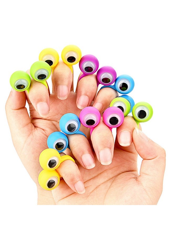 48 Pcs Eye Finger Puppets Toys Set Eyeball Rings Eye On Rings For Kids Googly Wiggly Eyeball Finger Puppet Party Favors For Boys Girls Classroom Prize Exchange, 5 Colors