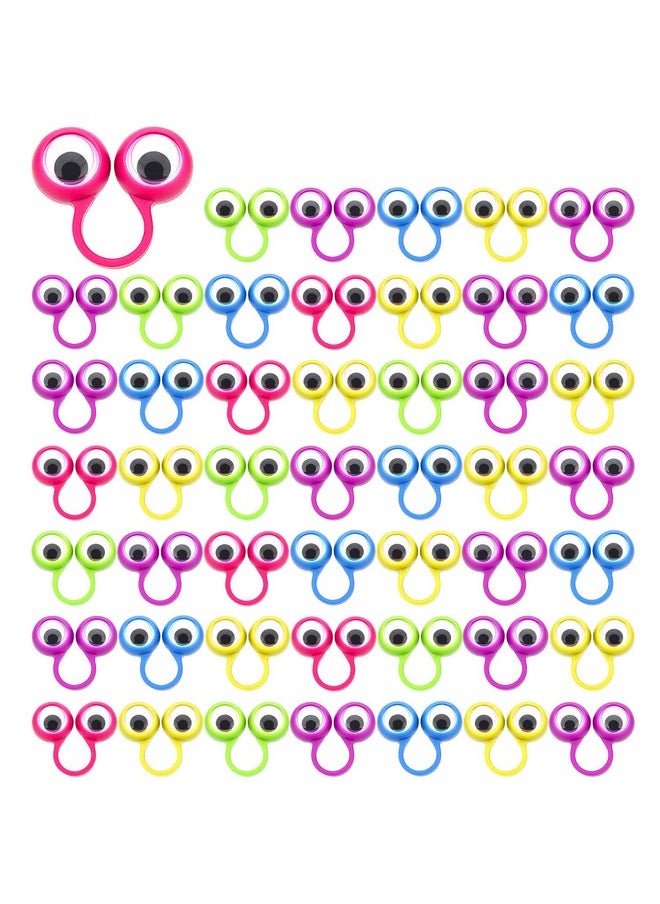 48 Pcs Eye Finger Puppets Toys Set Eyeball Rings Eye On Rings For Kids Googly Wiggly Eyeball Finger Puppet Party Favors For Boys Girls Classroom Prize Exchange, 5 Colors