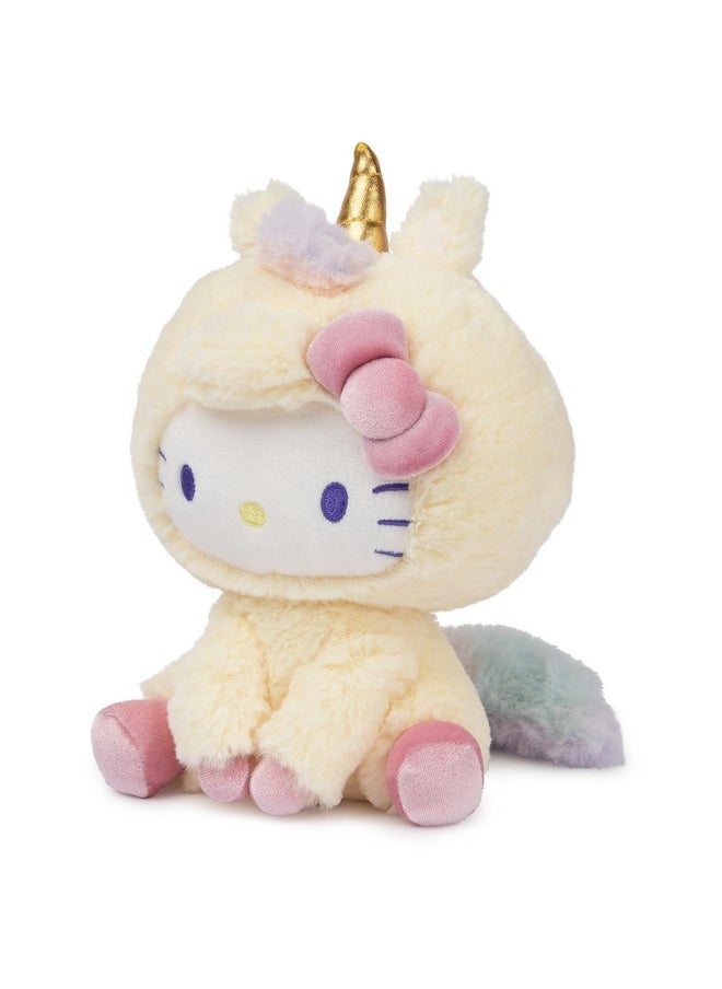 Sanrio Hello Kitty Unicorn Plush Toy, Premium Stuffed Animal For Ages 1 And Up, Yellow, 6”