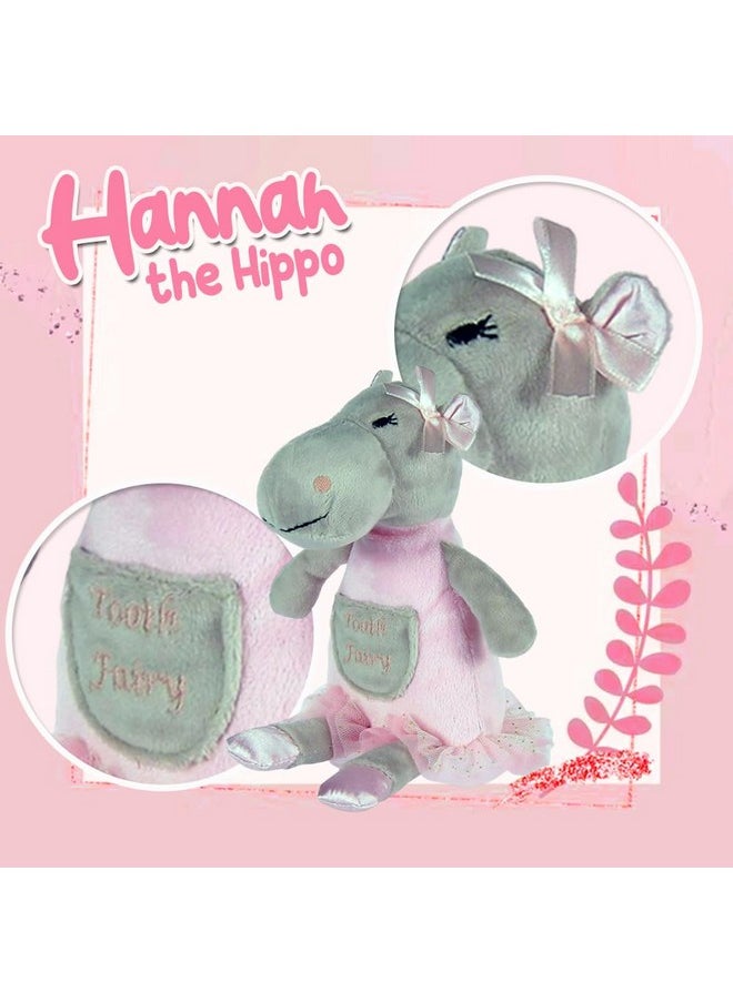 | Hannah The Hippo Tooth Fairy Pillow Stuffed Animal Plush Doll With Pocket | First Loose Tooth Toy | Celebrate First Milestone