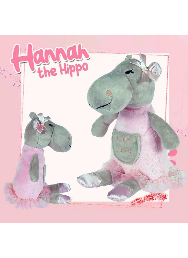 | Hannah The Hippo Tooth Fairy Pillow Stuffed Animal Plush Doll With Pocket | First Loose Tooth Toy | Celebrate First Milestone