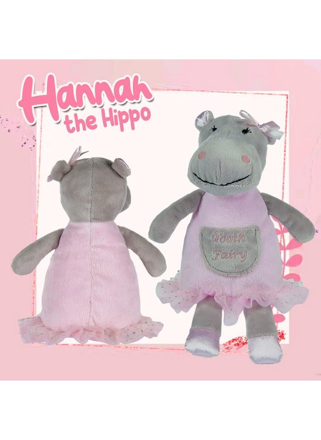 | Hannah The Hippo Tooth Fairy Pillow Stuffed Animal Plush Doll With Pocket | First Loose Tooth Toy | Celebrate First Milestone
