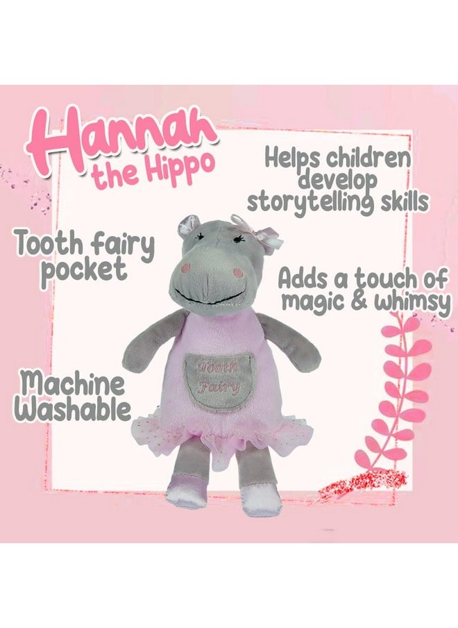| Hannah The Hippo Tooth Fairy Pillow Stuffed Animal Plush Doll With Pocket | First Loose Tooth Toy | Celebrate First Milestone