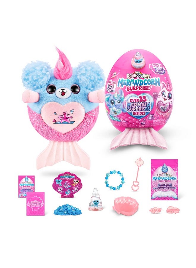Mermaidcorn (Puppy) By Zuru, Collectible Plush, Mermaid Surprises, Cuddle Plush Stuffed Animal, Surprise Egg, Stickers, Magic Sands & Bubble Mixture, For Girls 3+ Up