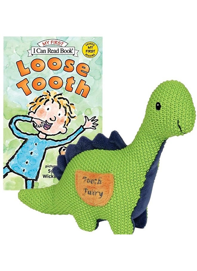 Tooth Fairy Kit - Danny The Dinosaur Plush Figure W/Pocket, Loose Tooth A Tooth Fairy Book For Little Boys About To Loose A Tooth
