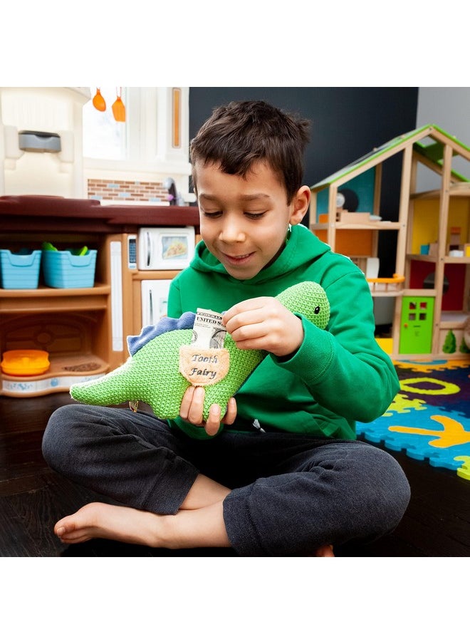 Tooth Fairy Kit - Danny The Dinosaur Plush Figure W/Pocket, Loose Tooth A Tooth Fairy Book For Little Boys About To Loose A Tooth