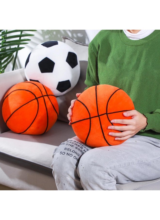 3 Pcs Basketball Plush Pillow Stuffed Sports Balls Basketball Room Decor For Boys Kids Teens Decorations, 7.87 Inch