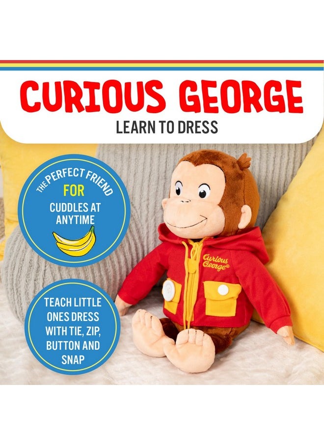 Curious George Learn To Dress Monkey Stuffed Animal Plush Toys Soft Cute Cuddle Plushie Gifts For Baby And Toddler Boys And Girls - 16