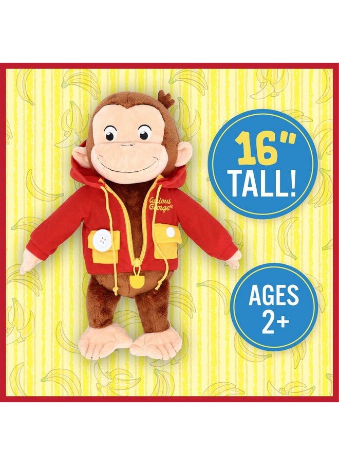 Curious George Learn To Dress Monkey Stuffed Animal Plush Toys Soft Cute Cuddle Plushie Gifts For Baby And Toddler Boys And Girls - 16
