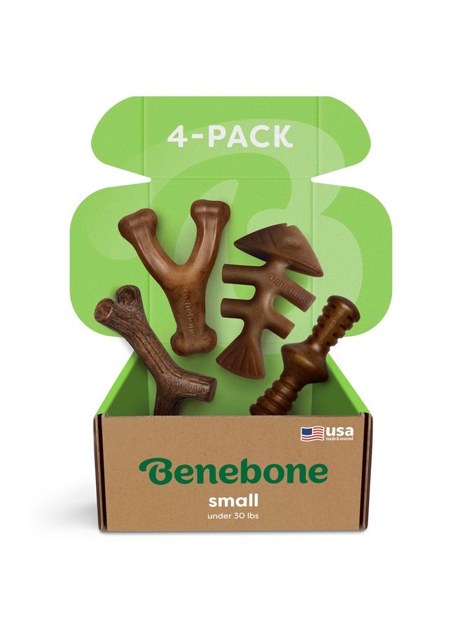 Small 4-Pack Dog Chew Toys For Aggressive Chewers, Made In Usa, 30Lbs And Under