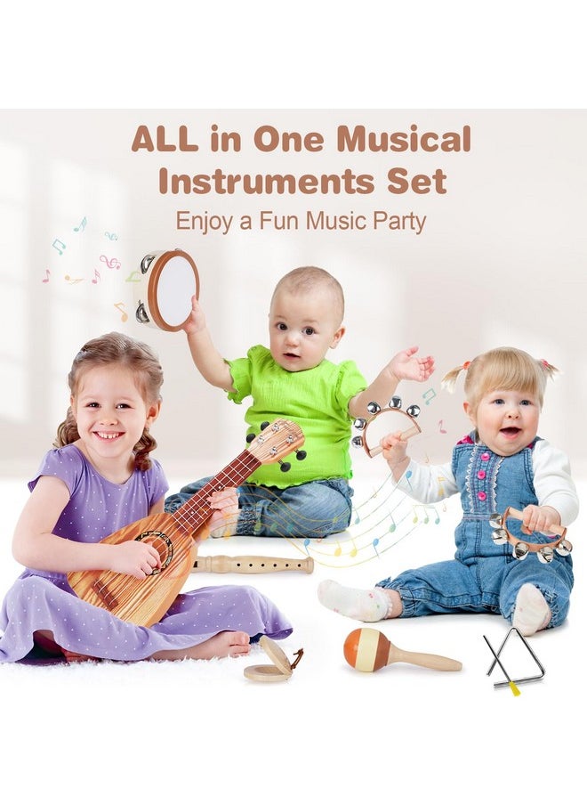 Kids Guitar Toys For 2 Year Old Boy Gifts, Musical Instruments For Toddler 1-3, Christmas Birthday Gifts For 3 4 Year Old Girls Montessori, Band Sets With Ukulele/Tambourine/Flute Toys For Kids 3-5