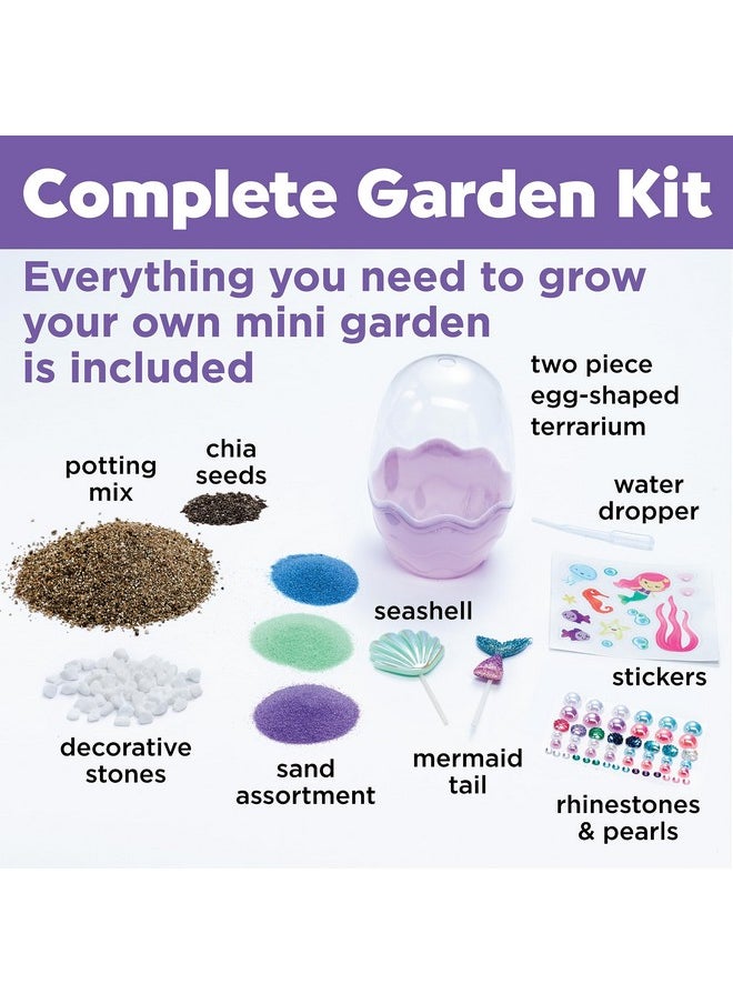 Mini Garden: Mermaid Terrarium Kit - Mermaid Gifts For Girls, Crafts For Kids And Mermaid Toys Ages 6-8+, Stocking Stuffers For Kids