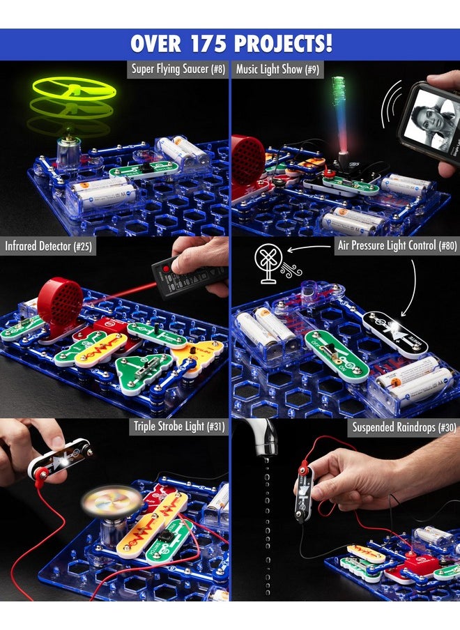 Snap Circuits Light Electronics Exploration Kit | Over 175 Exciting Stem Projects | Full Color Project Manual | 55+ Snap Circuits Parts | Stem Educational Toys For Kids 8+,Multi