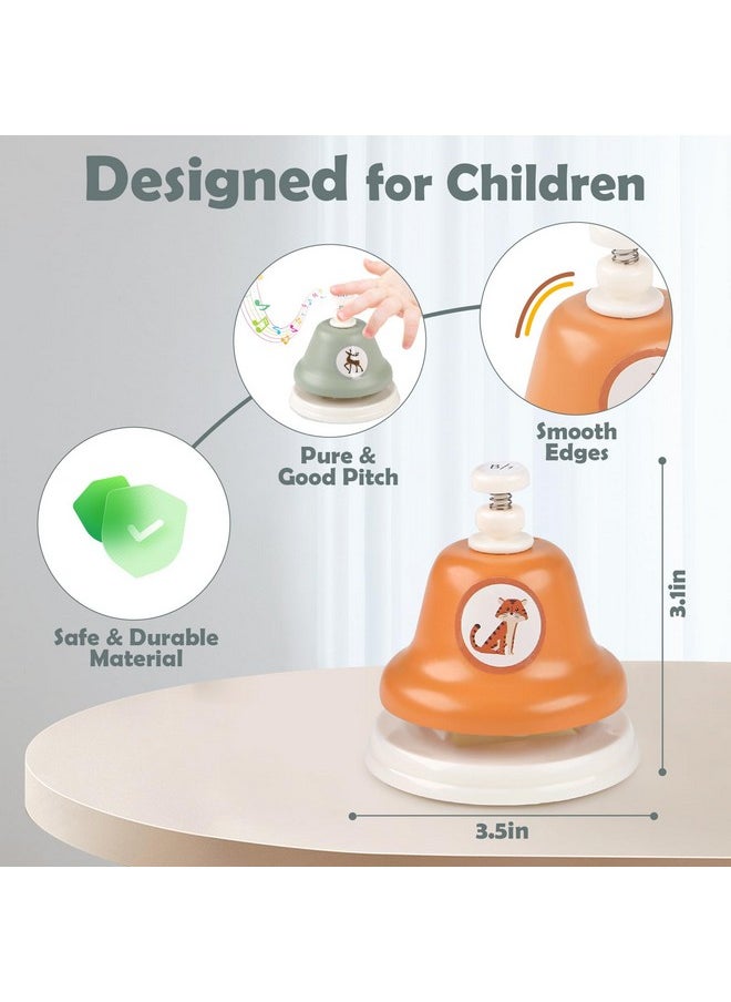 Desk Bells For Kids - Neutral Color Diatonic Hand Bells With 20 Songbook & Note Cards - Preschool Learning Musical Instrument Toys For Kids - Christmas Birthday Gift For 3+ Year Old Boys Girls