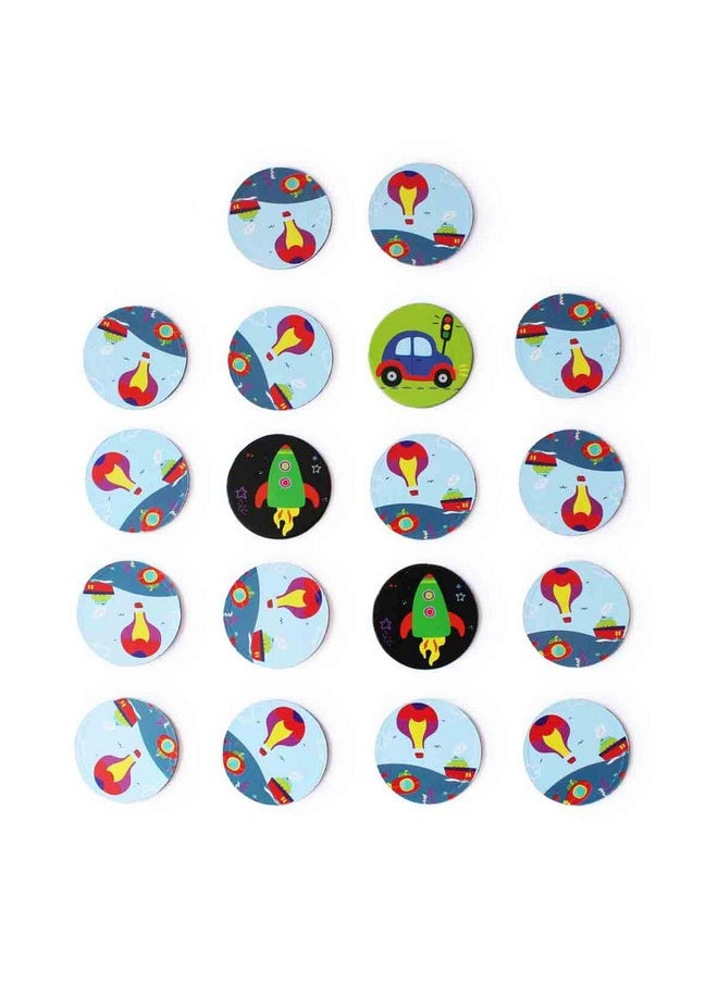 Memory Card Game -Adventure Travel Themed (3 Years+) | Multicolor | 18 Discs | Child Safe | Easy To Carry