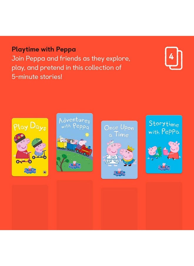 Playtime With Peppa - 4 Kids Audio Cards For Use With Player & Mini All-In-1 Audio Player, Educational & Screen-Free Listening With Fun Stories For Daytime, Bedtime & Travel, Ages 3+