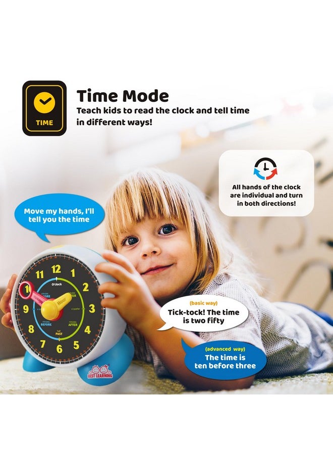 Learning Clock - Educational Talking Learn To Tell Time Teaching Toy With Quiz And Music Sleep Mode - Toddlers & Kids Ages 3, 4, 5, 6 Years Old Boy And Girl Christmas & Birthday Present