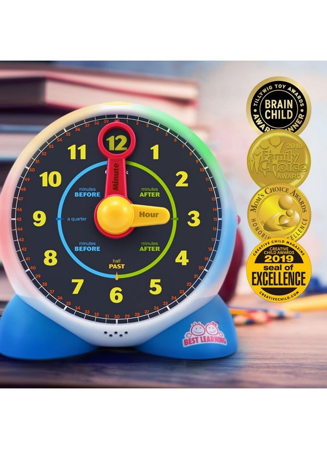 Learning Clock - Educational Talking Learn To Tell Time Teaching Toy With Quiz And Music Sleep Mode - Toddlers & Kids Ages 3, 4, 5, 6 Years Old Boy And Girl Christmas & Birthday Present