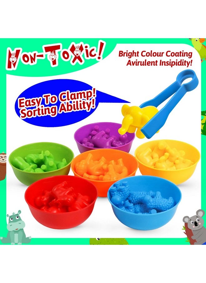 Counting Dinosaurs Toys Matching Games With Sorting Bowls Learning Activities Preschool Manipulatives Montessori Fine Motor Skills Toys For 3 4 5 Years Kids Toddler