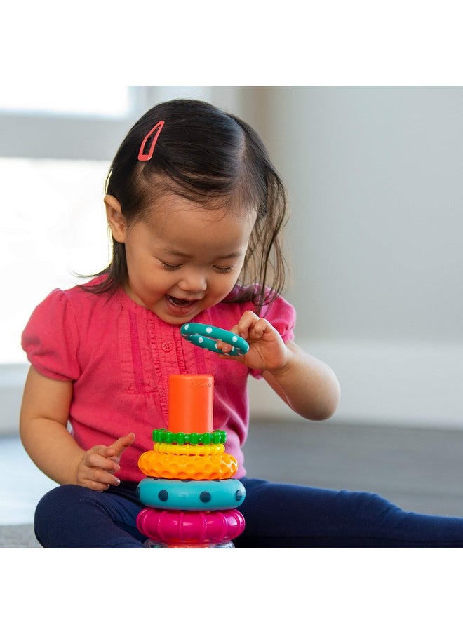 Stacks Of Circles Stacking Ring Stem Learning Toy, Age 6+ Months, Multi, 9 Piece Set