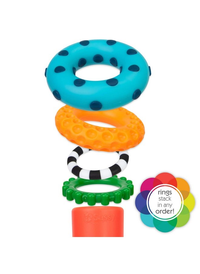 Stacks Of Circles Stacking Ring Stem Learning Toy, Age 6+ Months, Multi, 9 Piece Set