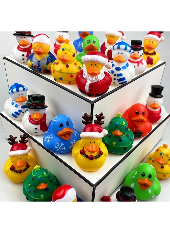 24 Pack Christmas Rubber Ducks Jeep Bath Toys For Kids Boys Girls Toddlers Christmas Party Favors Stocking Stuffers Gifts