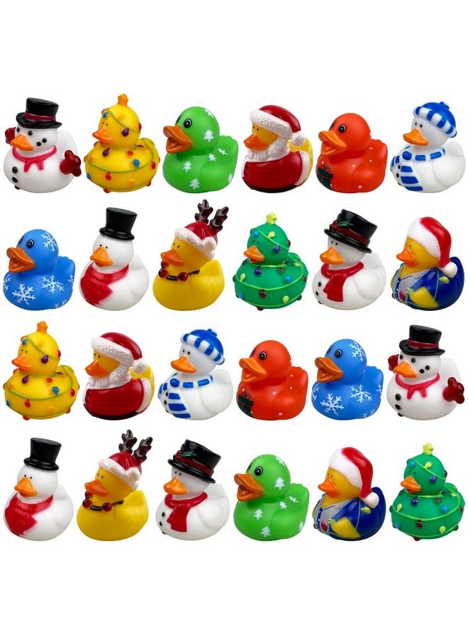 24 Pack Christmas Rubber Ducks Jeep Bath Toys For Kids Boys Girls Toddlers Christmas Party Favors Stocking Stuffers Gifts