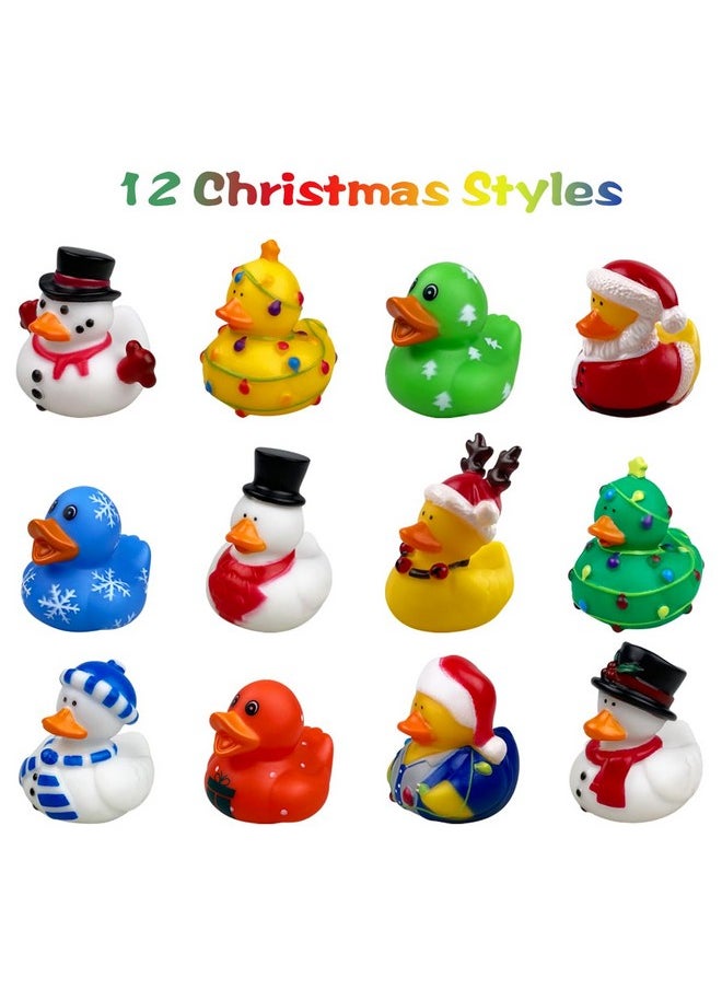 24 Pack Christmas Rubber Ducks Jeep Bath Toys For Kids Boys Girls Toddlers Christmas Party Favors Stocking Stuffers Gifts