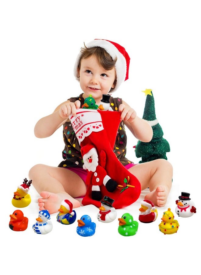 24 Pack Christmas Rubber Ducks Jeep Bath Toys For Kids Boys Girls Toddlers Christmas Party Favors Stocking Stuffers Gifts