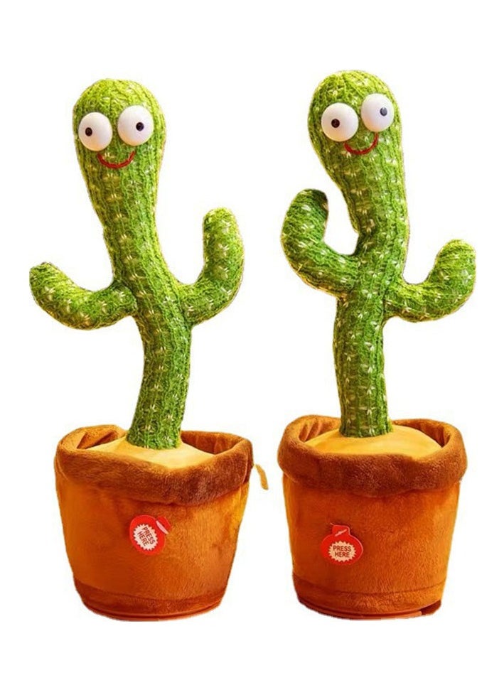 2-Piece Electric Dancing Cactus Plant Toys