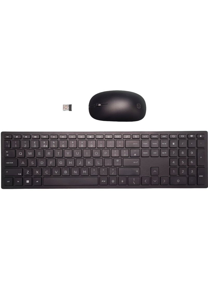 710 Wireless Black Keyboard And Mouse Set Uk Layout,usb Nano Receiver, Slim Design, Quiet Keys Black