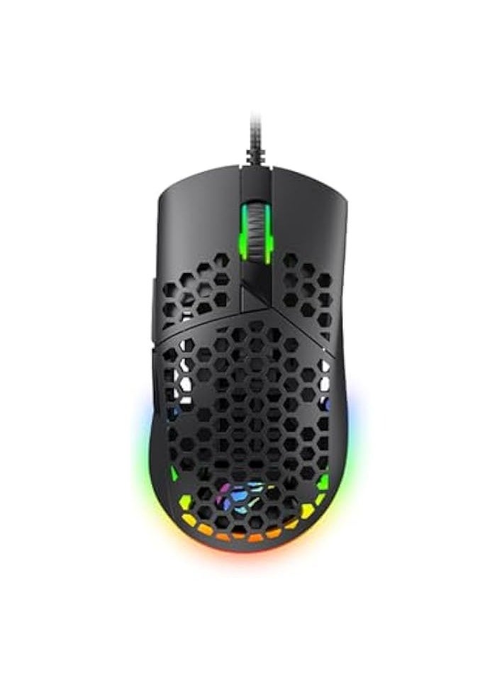 RGB Gaming Mouse - Precision Optical Sensor, Customizable DPI, Ergonomic Design, Programmable Buttons, and Dynamic RGB Lighting for PC Gamers (MS1036)