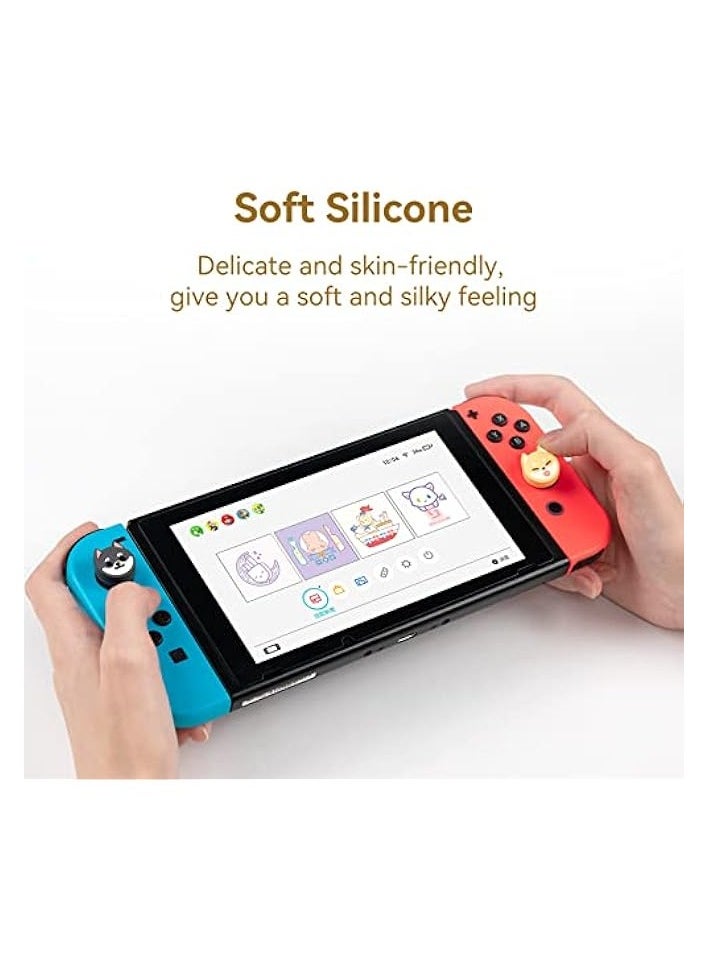 Cute Animal Theme Thumb Grip Caps,Compatible with Switch/OLED/Switch Lite,Soft Silicone Joystick Cover,4PCS