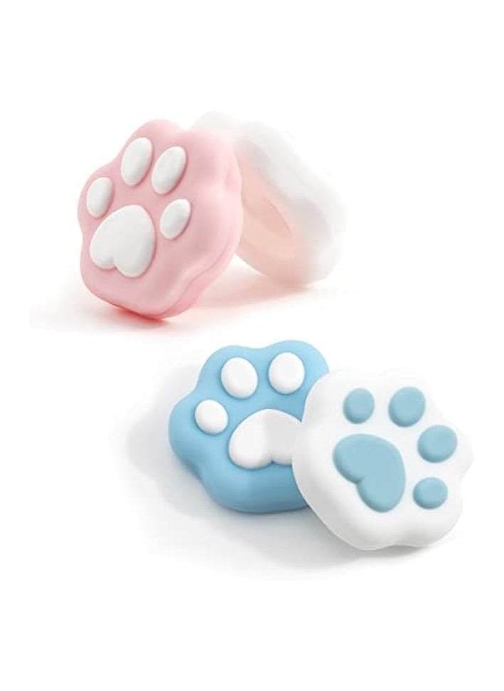 4PCS Cat Paw Thumb Grip Caps Soft Silicone Joystick Cover for Joy-Con Controller Cute Cat Paw Shape Replacement Thumb Grip Covers Compatible with Nintendo Switch & Switch Lite