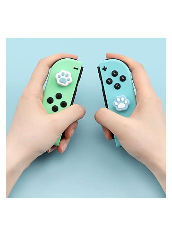 4PCS Cat Paw Thumb Grip Caps Soft Silicone Joystick Cover for Joy-Con Controller Cute Cat Paw Shape Replacement Thumb Grip Covers Compatible with Nintendo Switch & Switch Lite