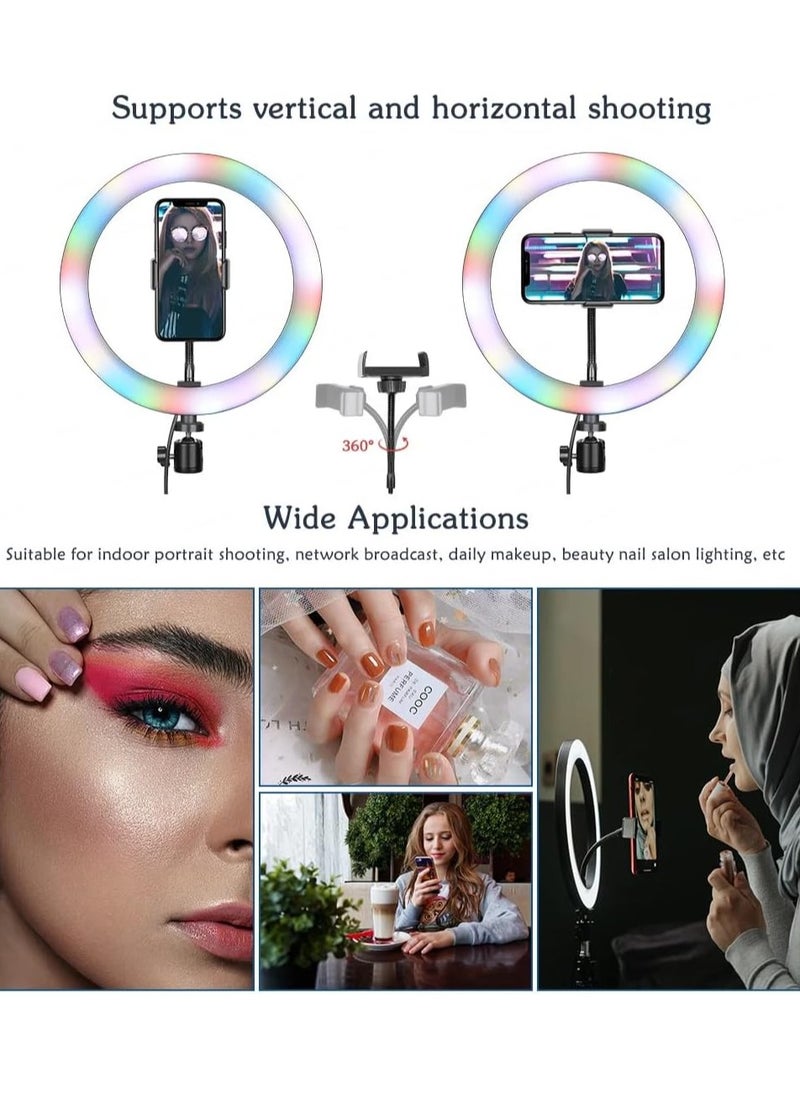 Xria Mj-33 13Inch RGB LED Ring Light Selfie Ring Lamp With Tripod Stand USB Plug For YouTube Live Makeup Photography
